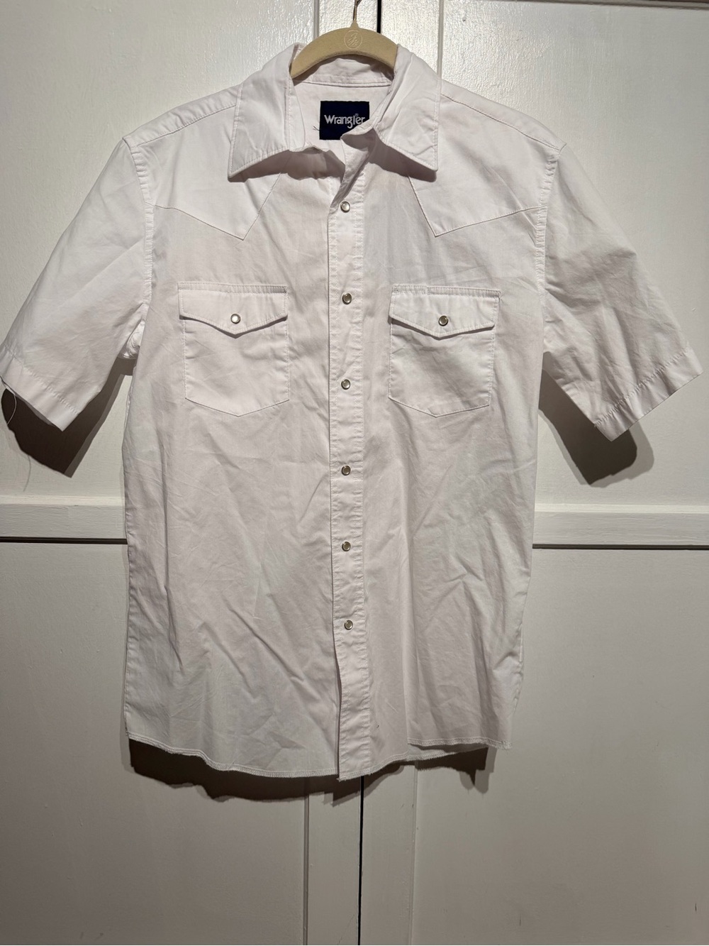 Wrangler White Short-Sleeve Western Button-Down Shirt